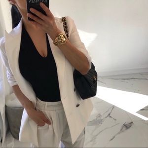 Black Ribbed Bodysuit (L)